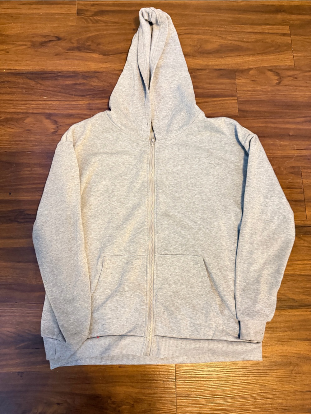 Light Gray Zip-Up Hoodie